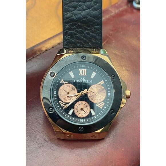 Women's 40mm Anne Klein AK Watch 10/8288, Rose Gold Tone, Leather Band - Picture 2 of 3